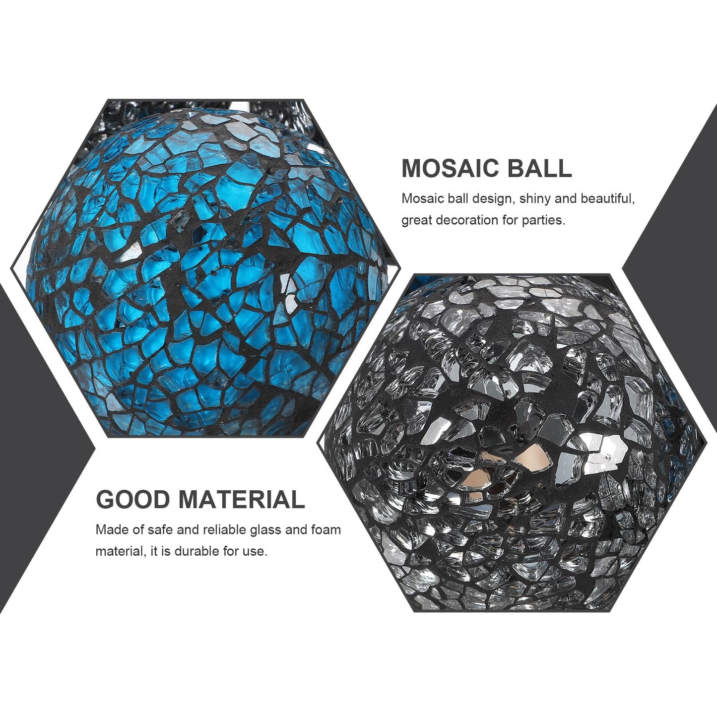 BESPORTBLE 4Pcs Mosaic Decorative Sphere Balls 2.36 Inch Tabletop Ornament Set for Wedding Centerpiece Home Decor and Desktop Accessories