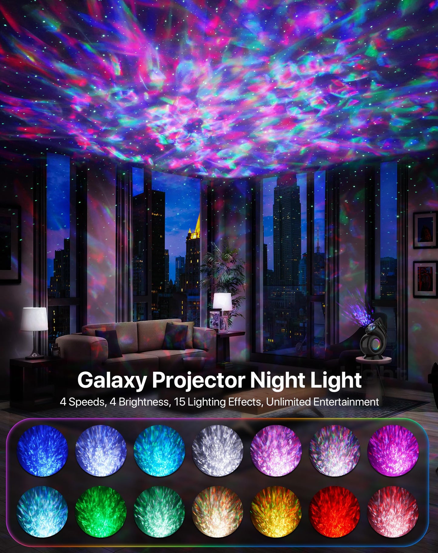 Rossetta Star Projector Galaxy Nebula Night Light Projector for Bedroom