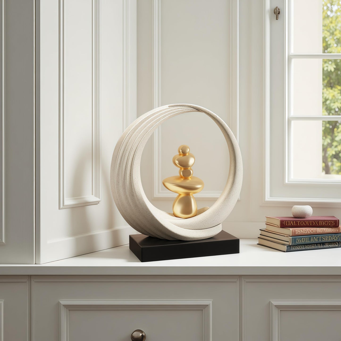 XGZY Feng Shui Wealth Statue, Lucky Circular Decorations,Decor for Attracting Wealth Spiritual Decor, for Living Room, Office, Shelves