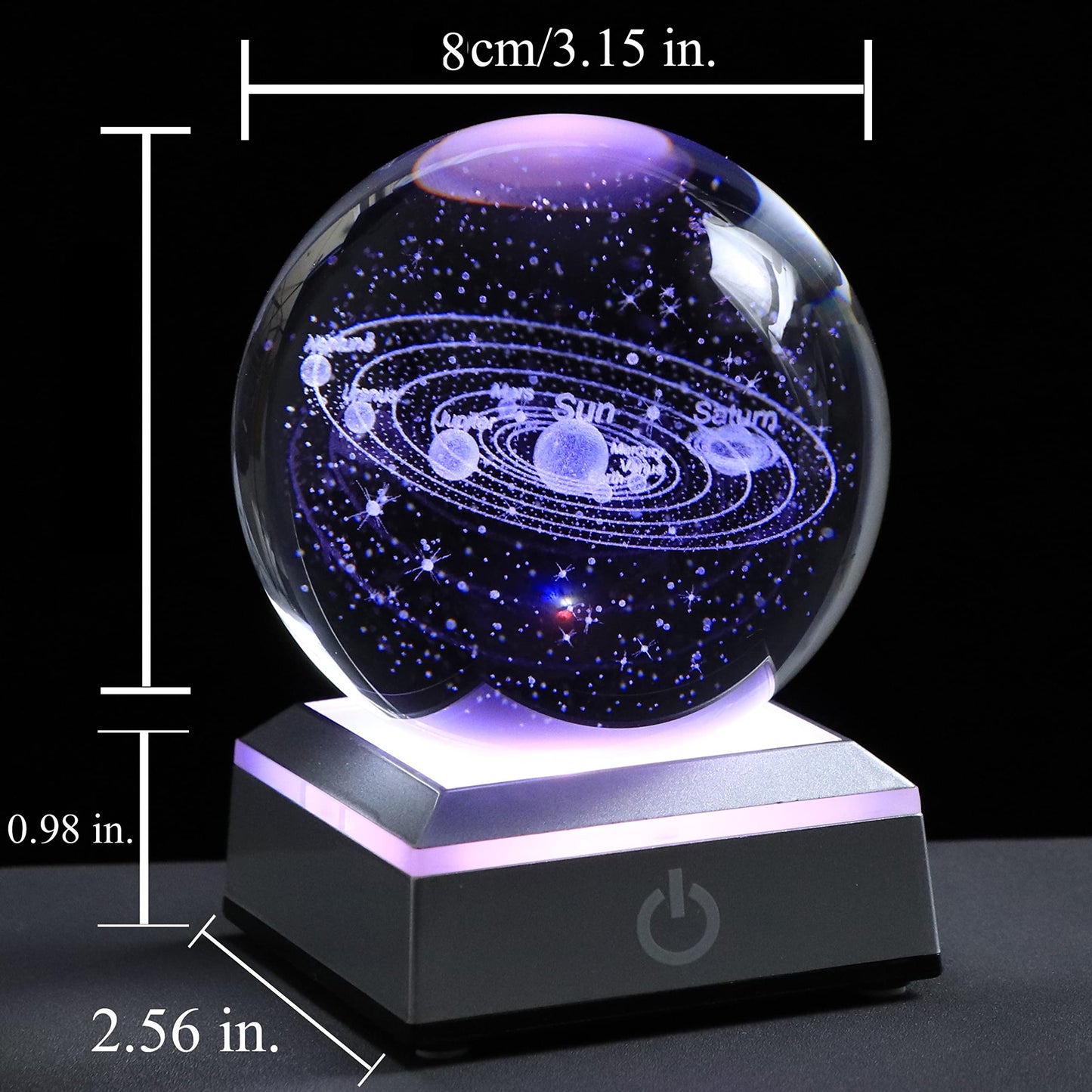 Qianwei 3D Solar System Model Crystal Ball Astronomy Gifts Men Space Decor