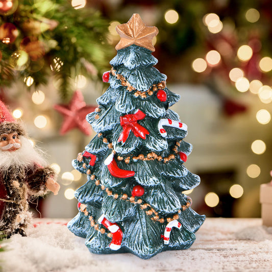 Christmas decor Figurine, Resin Xmas Tree Ornament for Table Top (Tree)