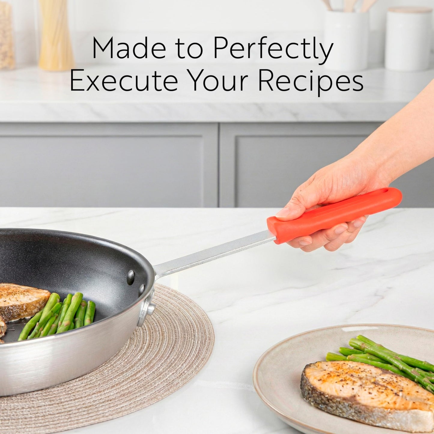 Restaurantware Silicone Hot Handle Holder - Met Lux Heat Resistant Fry Pan Sleeve, Dishwasher Safe - Non-Slip Pat Holder Sleeve Fits 10 inch &12 inch Aluminum Pans, Red