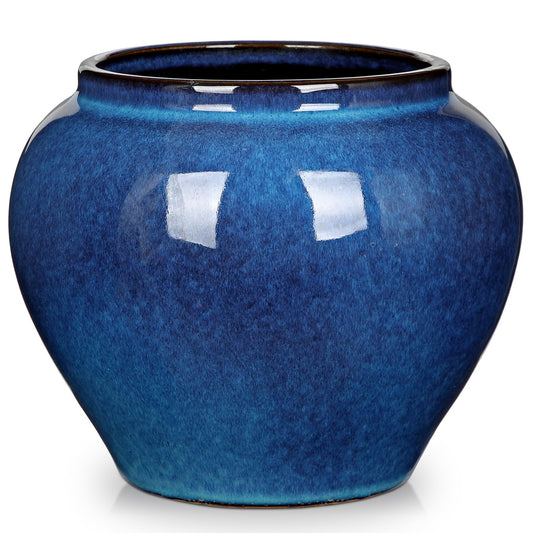 Hollyone Blue Vase Porcelain Ceramic Vase 7inch Flower Vases Classic Decorative Floral Vases for Bedroom Living Room Console Table Accent Shelf Tabletop Home Decor