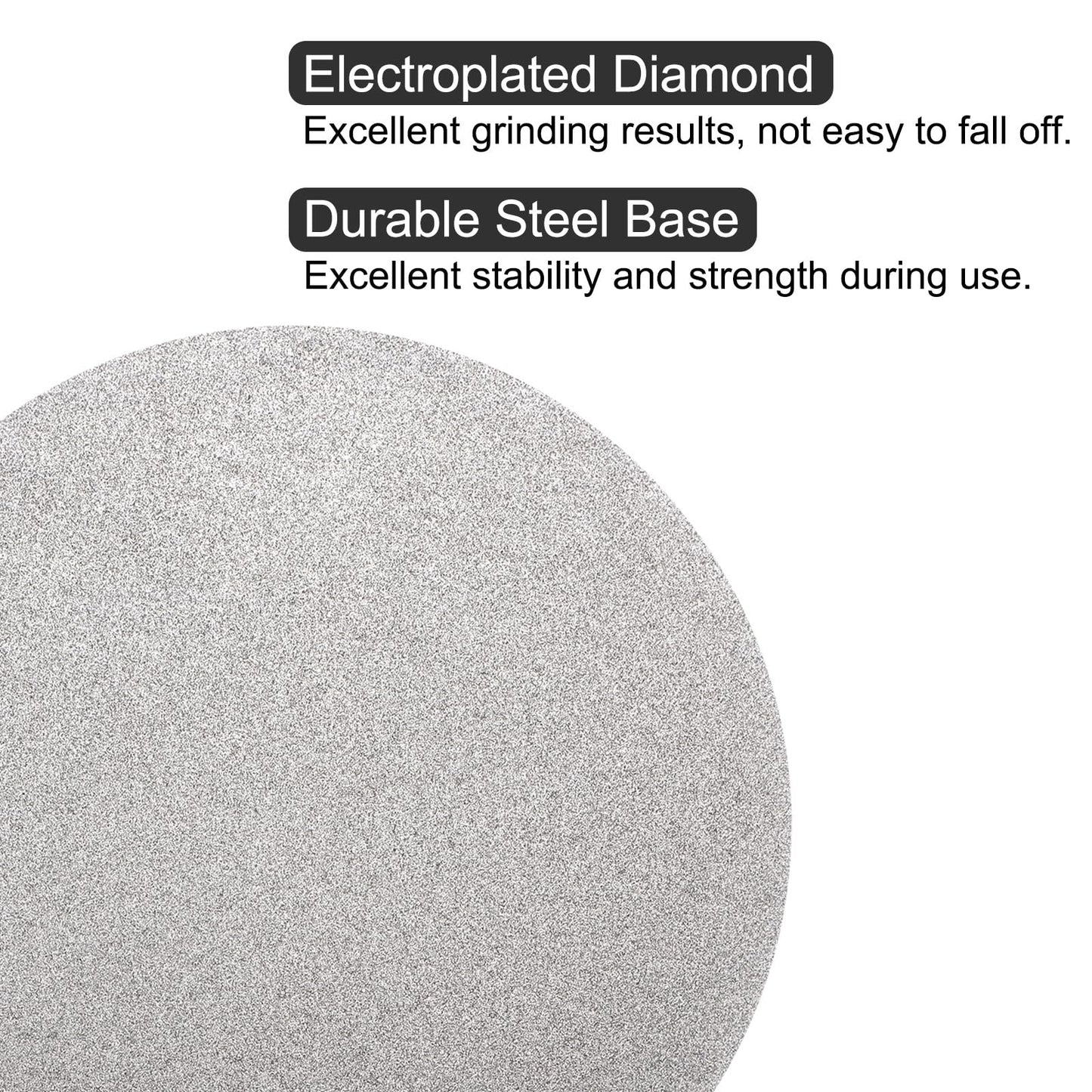 uxcell Diamond Sanding Grinding Disc, 8-Inch (200mm) Grit 60 No Center Hole, Flat Lap Disk Polishing Discs Abrasive Wheel for Gemstone Tile Porcelain Glass Stone Metal