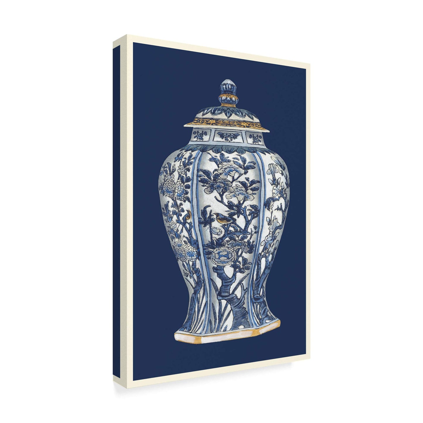 Trademark Fine Art WAG00308-C1219GG Blue and White Porcelain Vase I by Vision Studio, 12x19-Inch, Multicolor