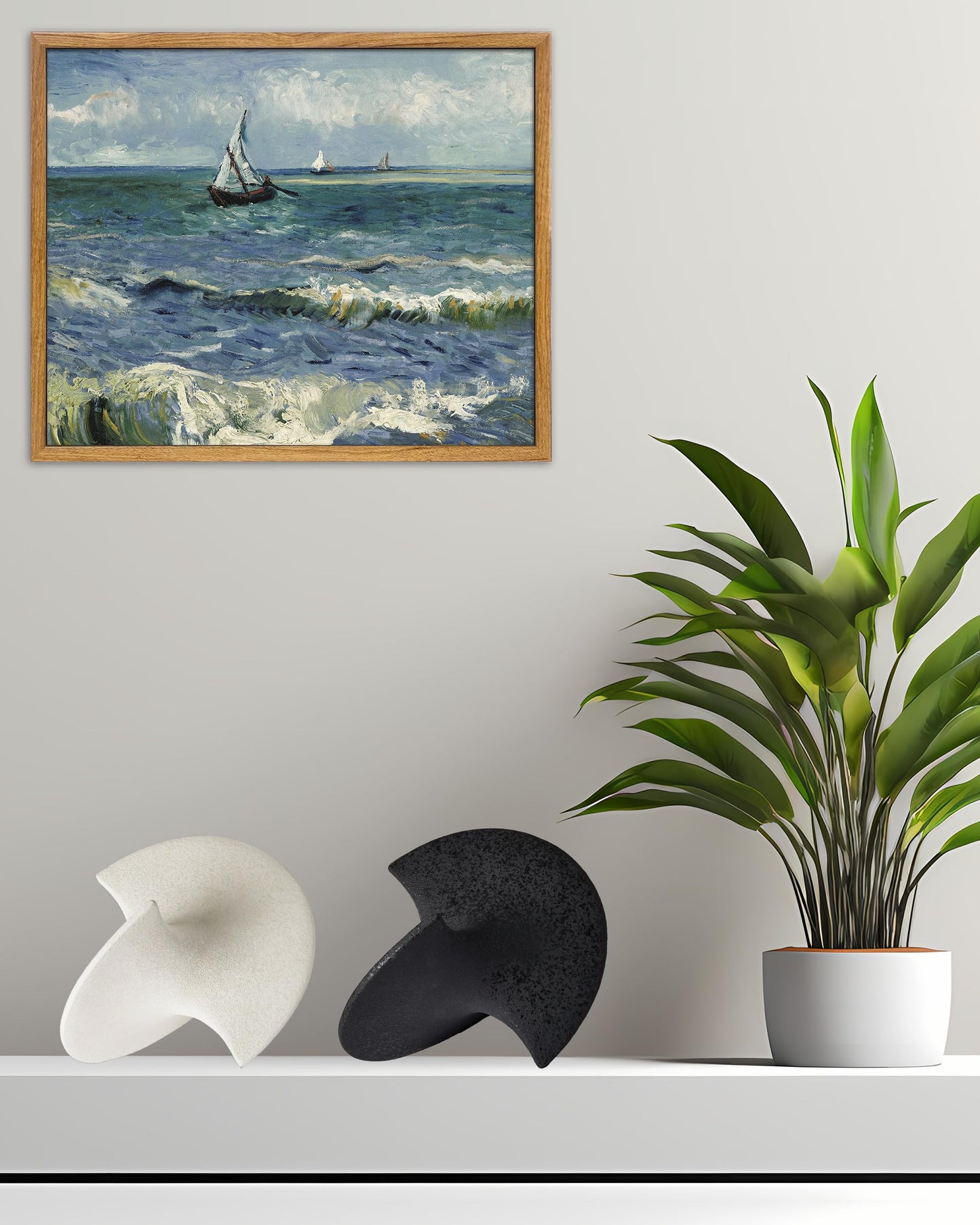 UPWOIGH Large White Ceramic Inspired Art, 9.45x8.6x9.45 in Handmade Premium Personalized Ceramic Balancing Sculpture for Living Room,Table Décor,1Pack