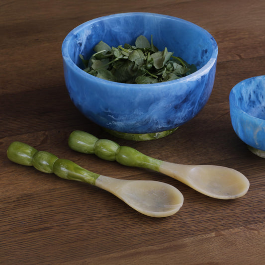 Beatriz Ball RESIN Rio Large Bowl with Base - Blue and Green