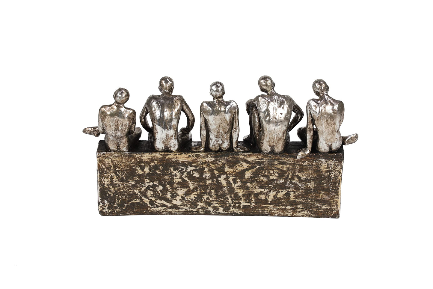 Deco 79 Modern Polystone People Sculpture, 13" x 3" x 7", Silver