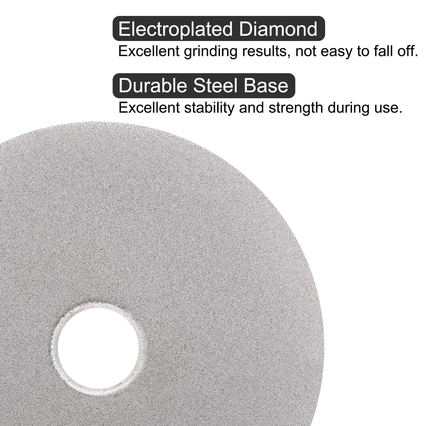 uxcell 2pcs Diamond Sanding Grinding Disc, 4-Inch (100mm) Grit 240 5/8" Arbor Hole, Flat Lap Disk Polishing Discs Abrasive Wheel for Gemstone Tile Porcelain Glass Stone Metal