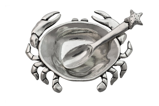 Basic Spirit Crab Salt Cellar with Spoon (Pewter)