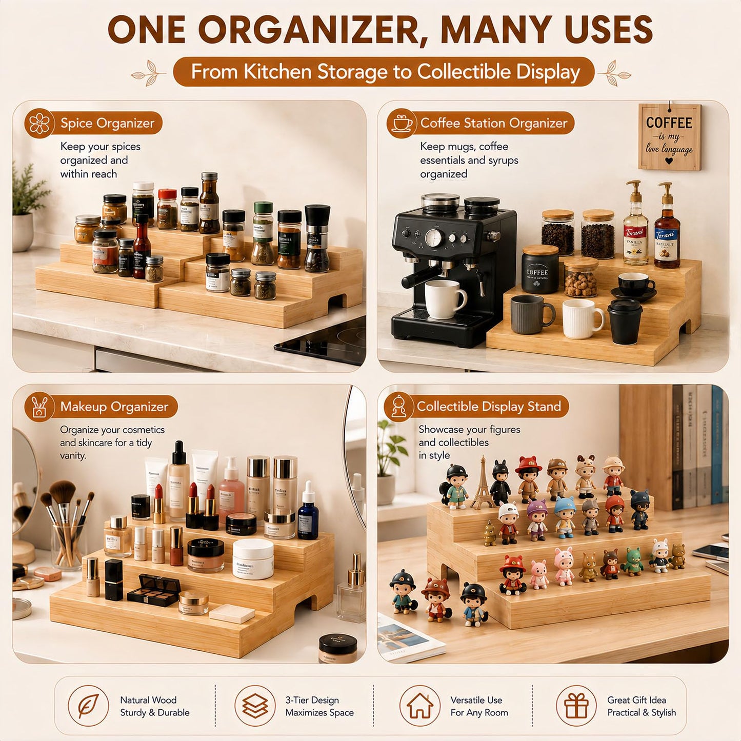 Expandable Can Rack Organizer for Pantry Fits Up to 24 20-oz Canned Food
