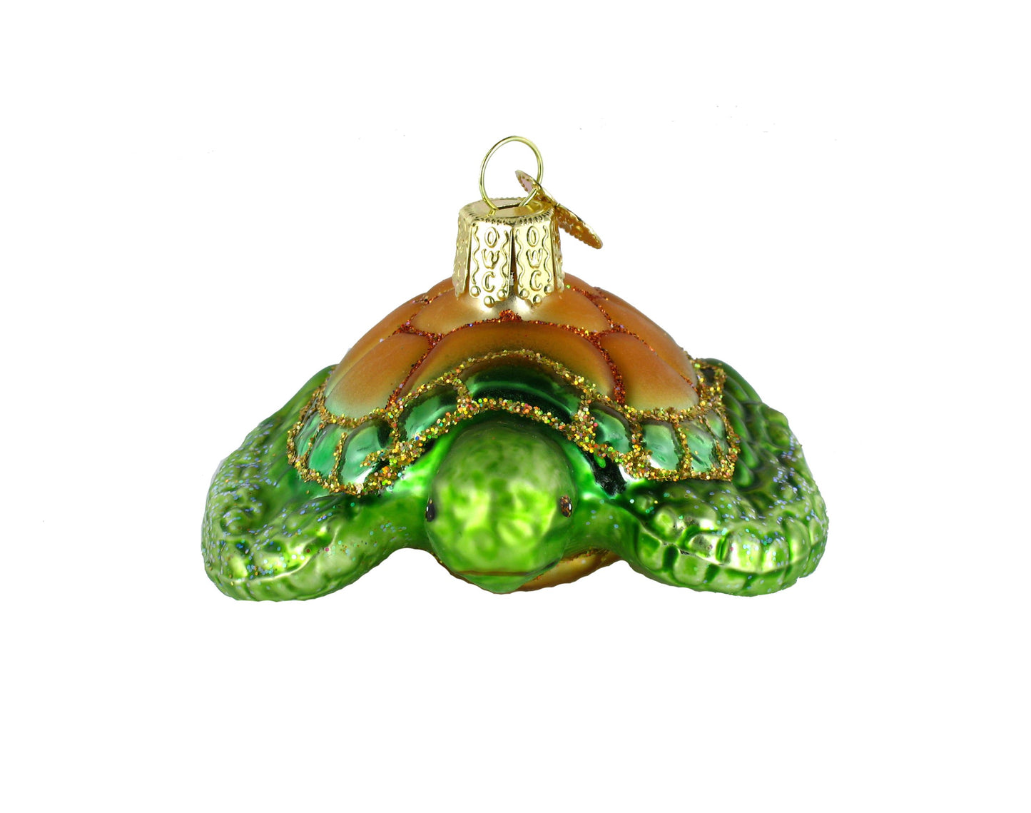 Old World Christmas Ornaments: Turtles Glass Blown Ornaments for Christmas Tree, Green Sea