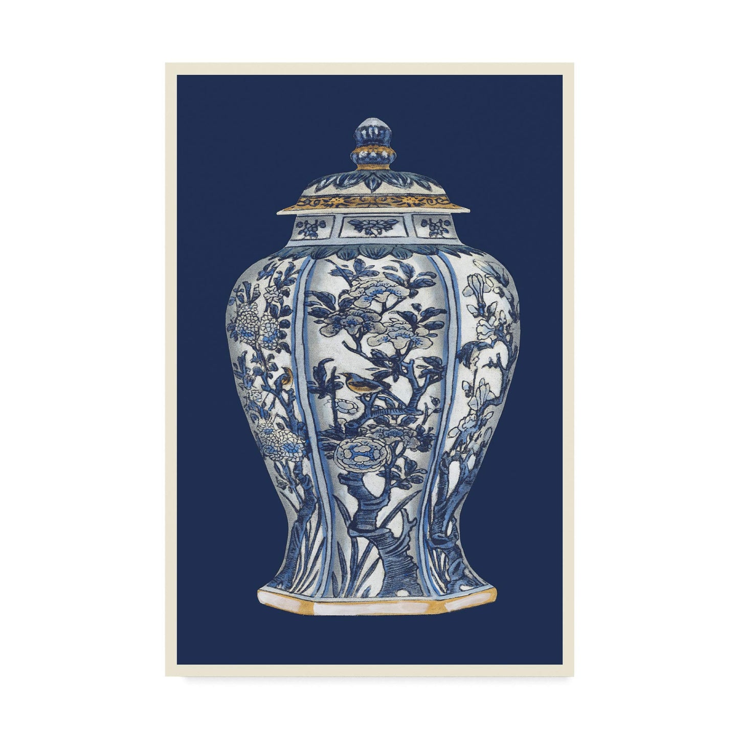 Trademark Fine Art WAG00308-C1219GG Blue and White Porcelain Vase I by Vision Studio, 12x19-Inch, Multicolor