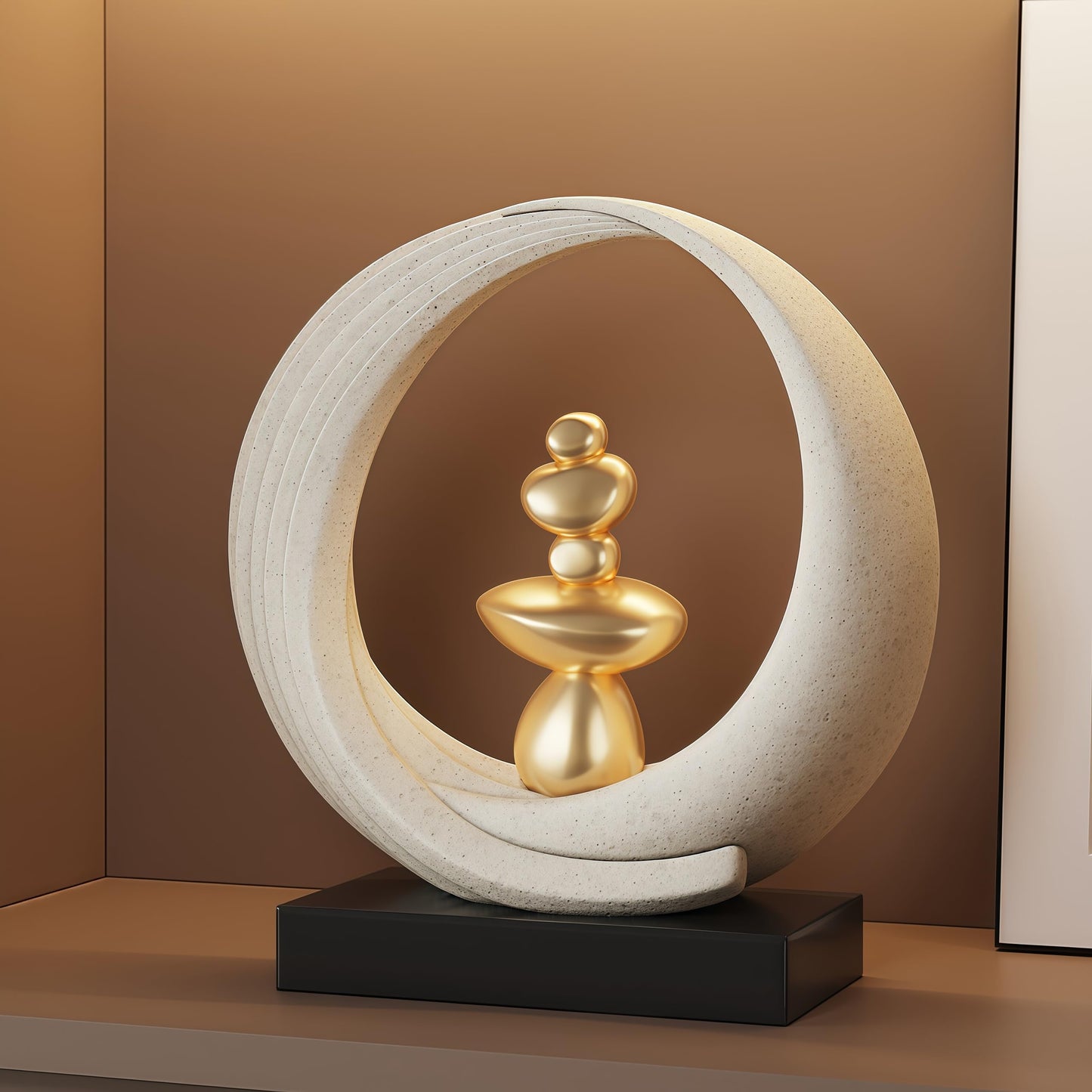 XGZY Feng Shui Wealth Statue, Lucky Circular Decorations,Decor for Attracting Wealth Spiritual Decor, for Living Room, Office, Shelves