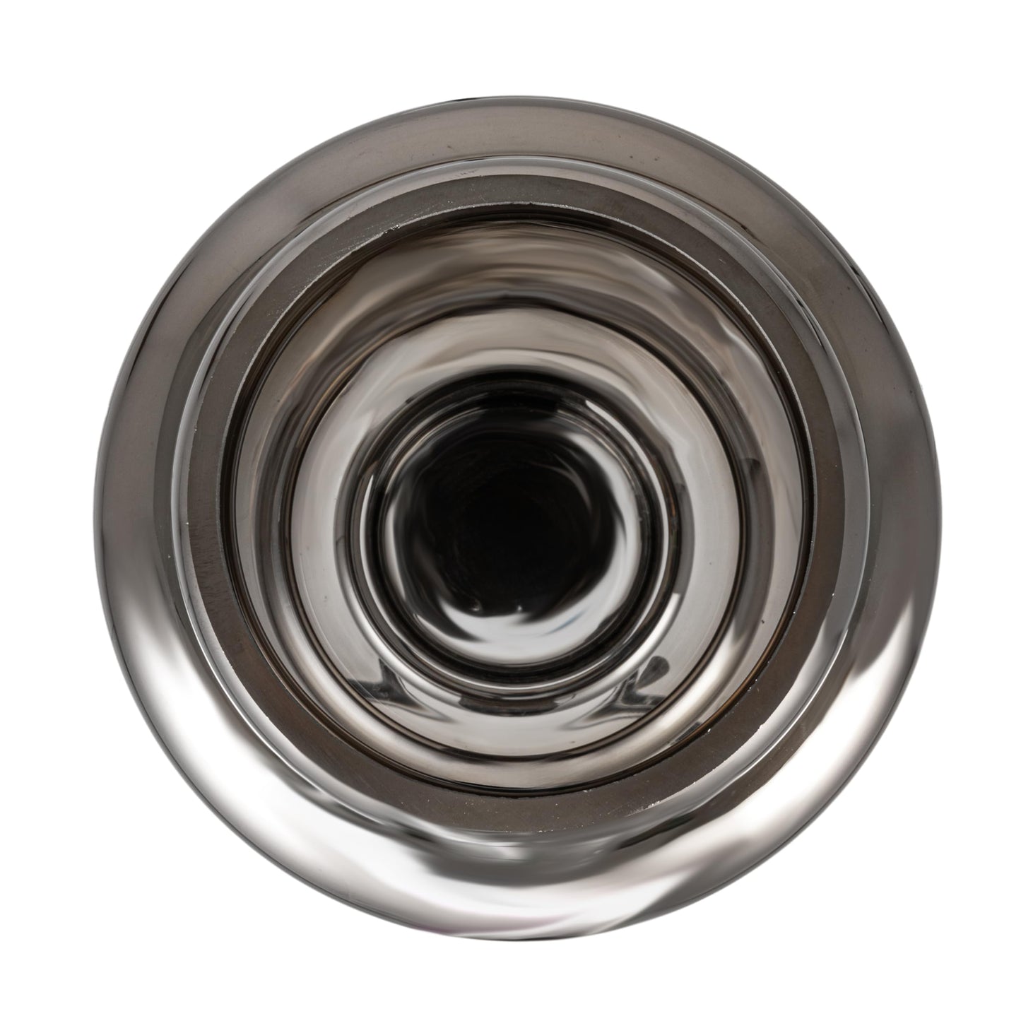 Bloomingville Ribbed Glass Vase, Chrome Finish, Brown