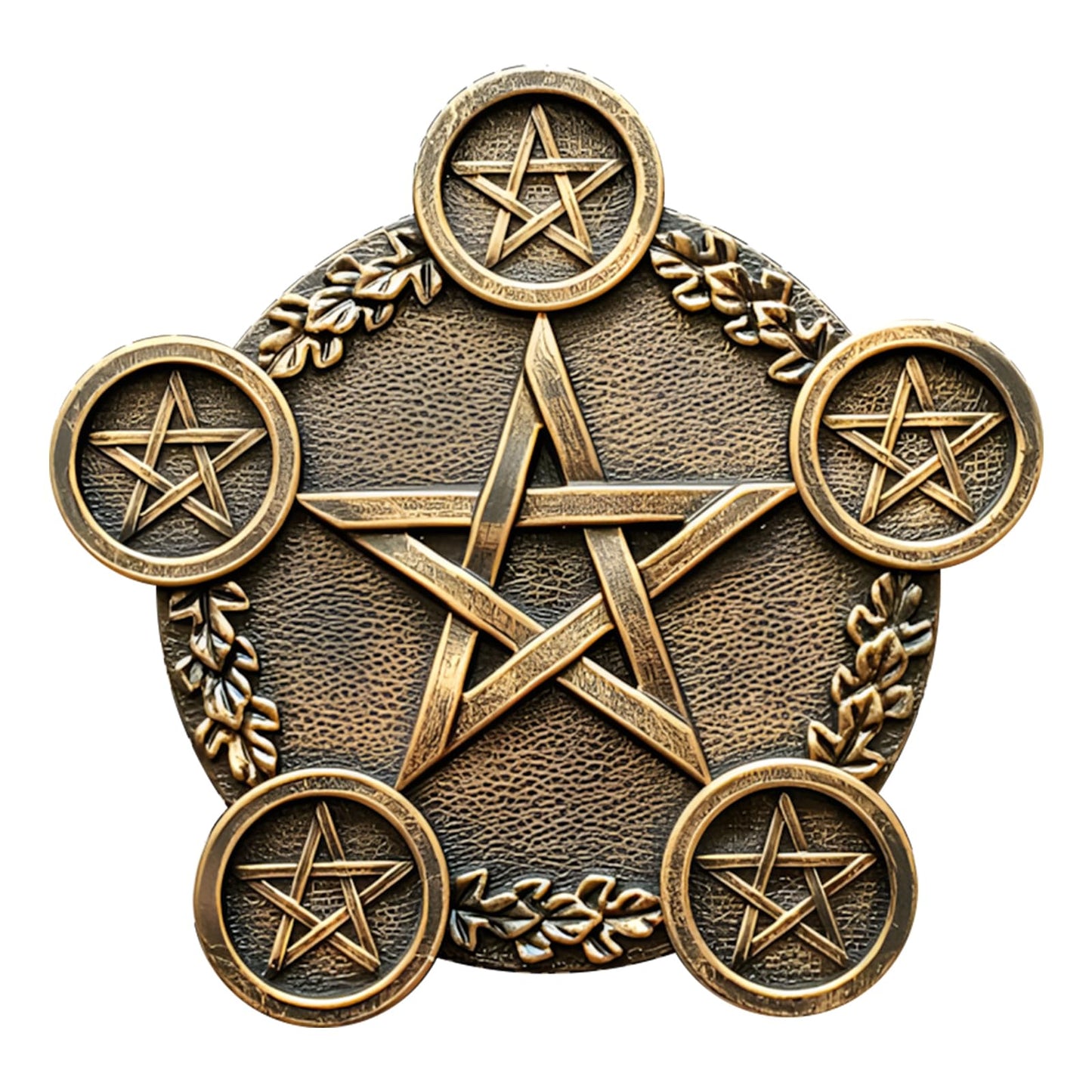 Pentacle Star Candle Holder, Resin Tealight Holder Tray with 5 Sockets, Golden Altar Supplies, 8.7 in Astrology Pentacle Altar Plate for Rituals, Spells, Home Decor