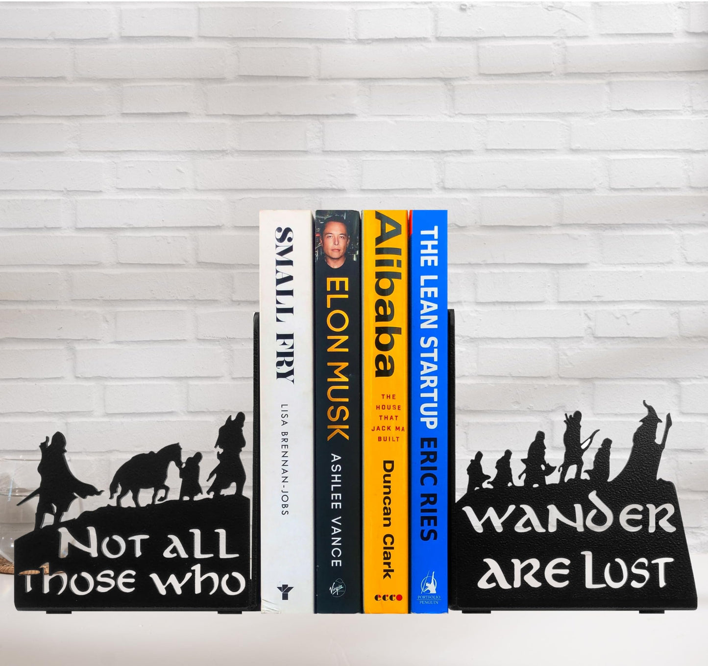 HeavenlyKraft Decorative bookends for Shelves, Heavy Metal Bookends, Unique Bookends, Non Skid Book Ends, Book Stopper for Home/Office Decor/Shelves, 7 X 5.51 X 4 in/Piece (with Quote on Product)
