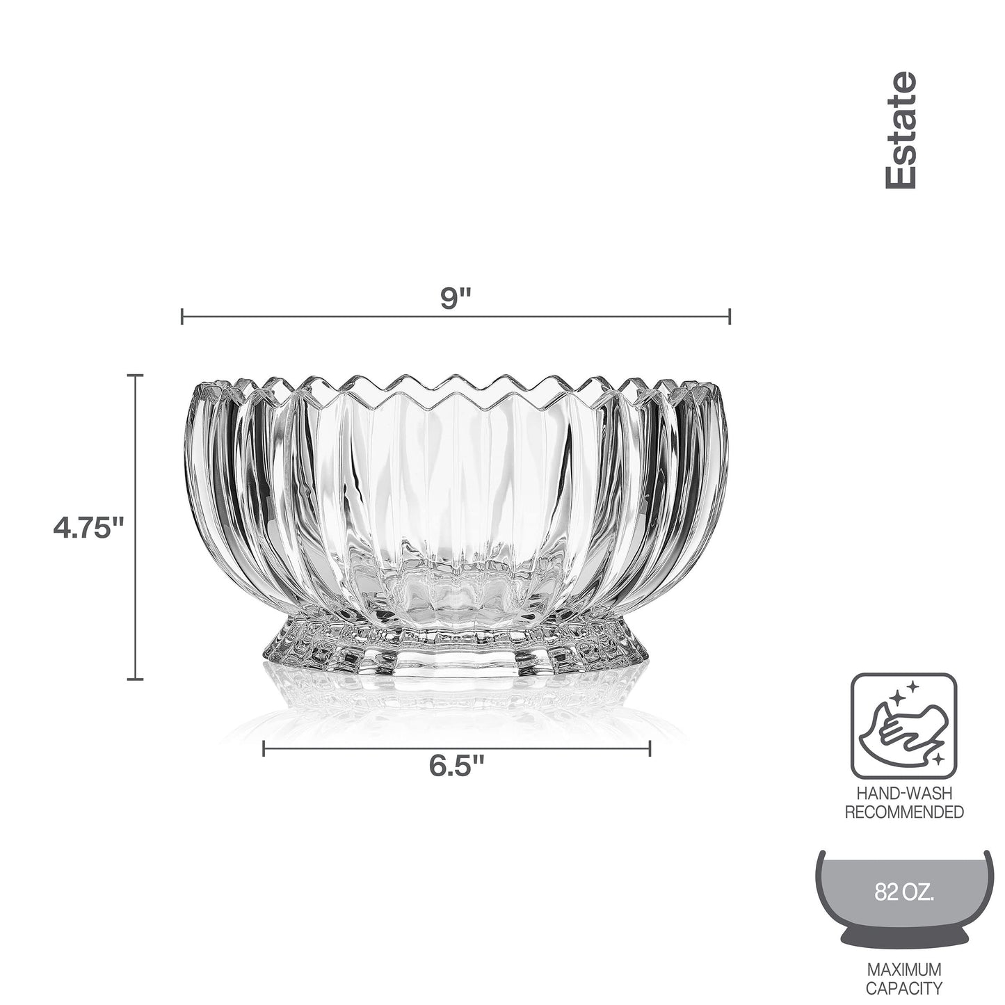 Mikasa Estate Crystal Footed Bowl, 9 Inch