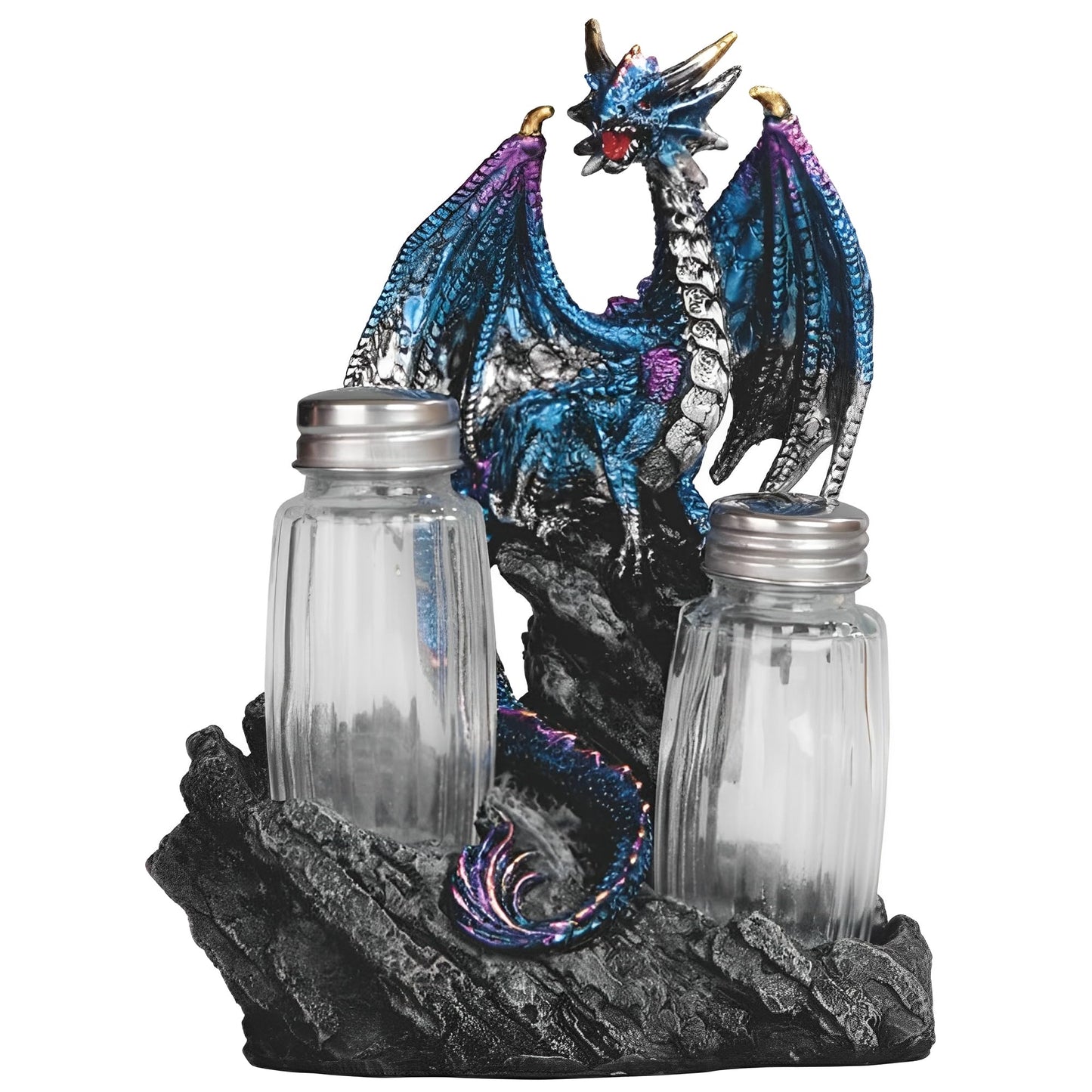 ICE ARMOR 7" H Dragon Salt & Pepper Shaker Holder Statue Sculpture Ornament Decoration Home/Room Decor and Gift Ideas for Housewarming, Holidays and Birthdays Great Collectible Addition