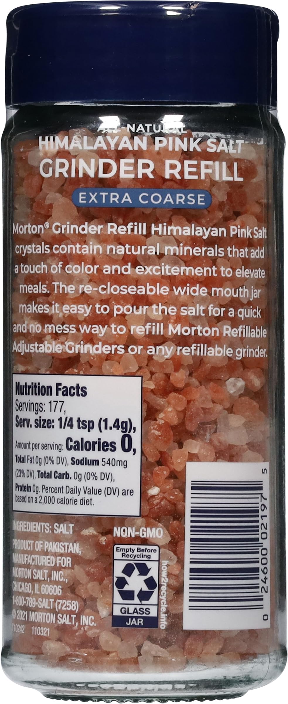 Morton Pink Salt Grinder Refill, 9oz, 2 Pack