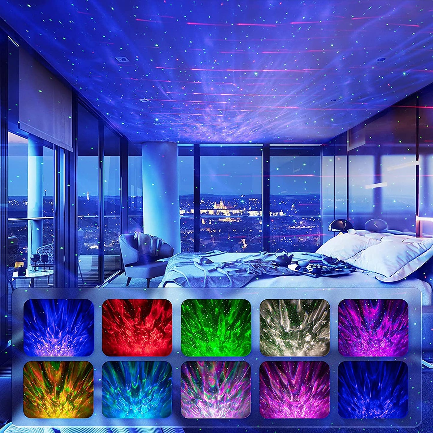 Elec3 Galaxy Projector for Bedroom, Star Projector Night Light with Bluetooth Speaker and Timer,Remote Control,Starry Nebula Ceiling LED Lamp for Kids Adults Room Decor