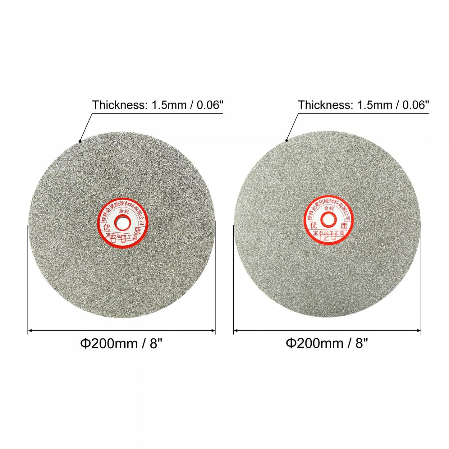 uxcell 200mm 8-inch 60 & 120 Grit Diamond Coated Flat Lap Wheel Grinding Sanding Polishing Disc