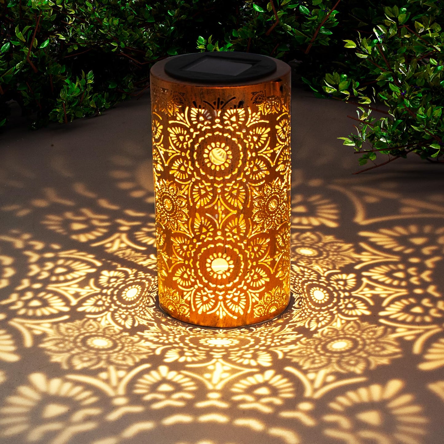 DIBIEECN Birthday Gifts for Women Mom Grandma Wife, Solar Lanterns Outdoor Waterproof, Metal Hanging Lights Garden Decor, LED Decorative Lantern for Patio Porch Backyard, Sunflower, 1 Pack