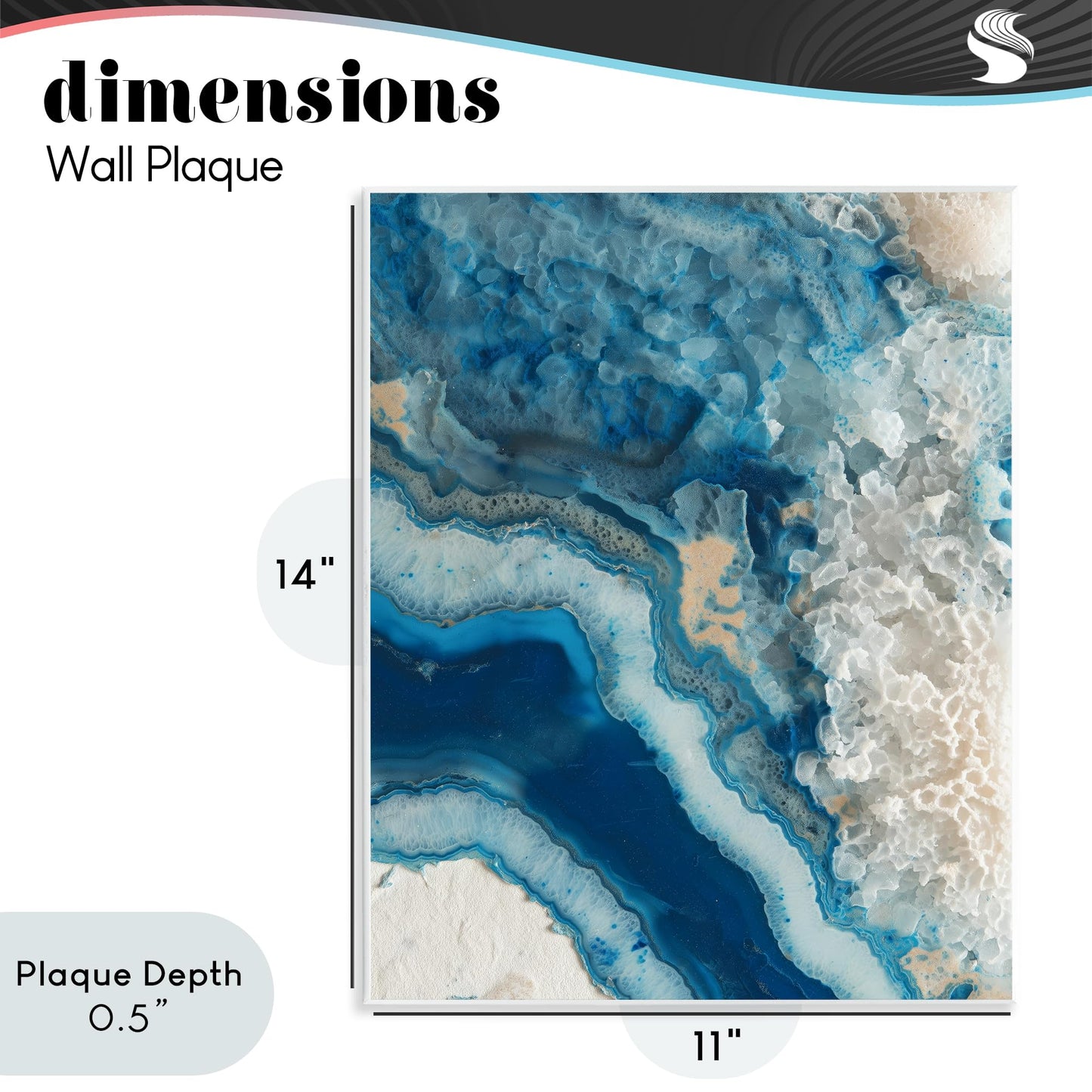 Stupell Industries 'Ocean's Minerals Flow', Wall Plaque Art, 11 x 14 Inches, Easy to Hang and Sturdy, Made in USA, by Svetlana Aleynikova