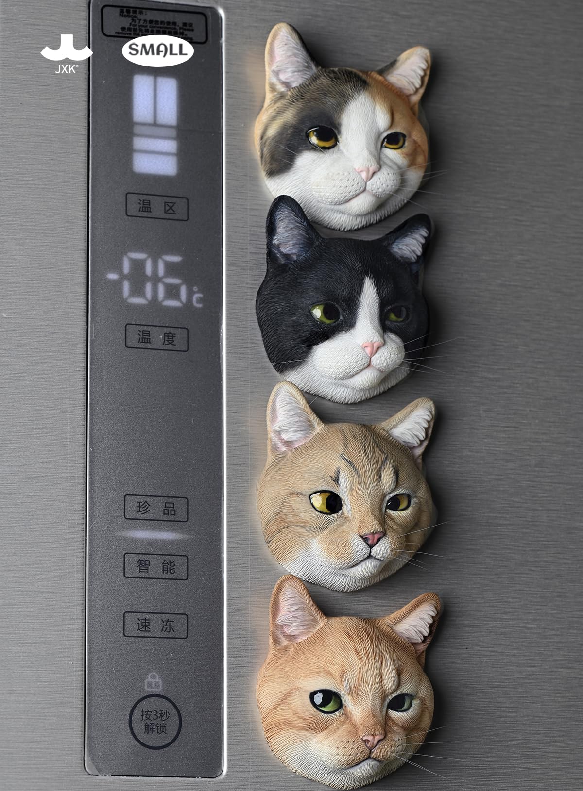 MMOS X JXK Cat Refrigerator Stickers Cat Figurine for Freezer Decor Durable Polyresin with Intricate Details Gifts for Mom Women Cat Lovers