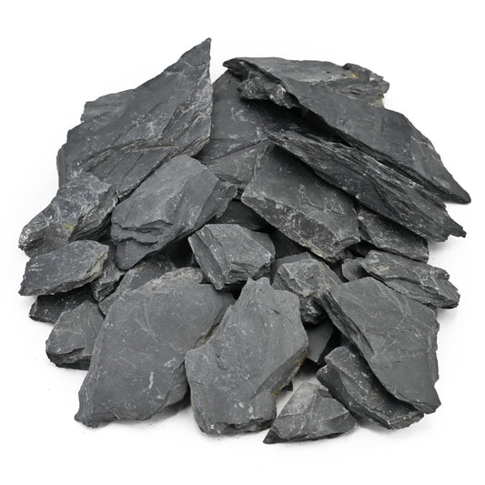 Unocho Natural Slate Stone Reptile Basking Platform Rocks 20lb Tortoise Habitat Flat Rocks for Aquarium Amphibian Vivariums Paludarium Garden Landscaping and Model Railroad(2-8 inches)