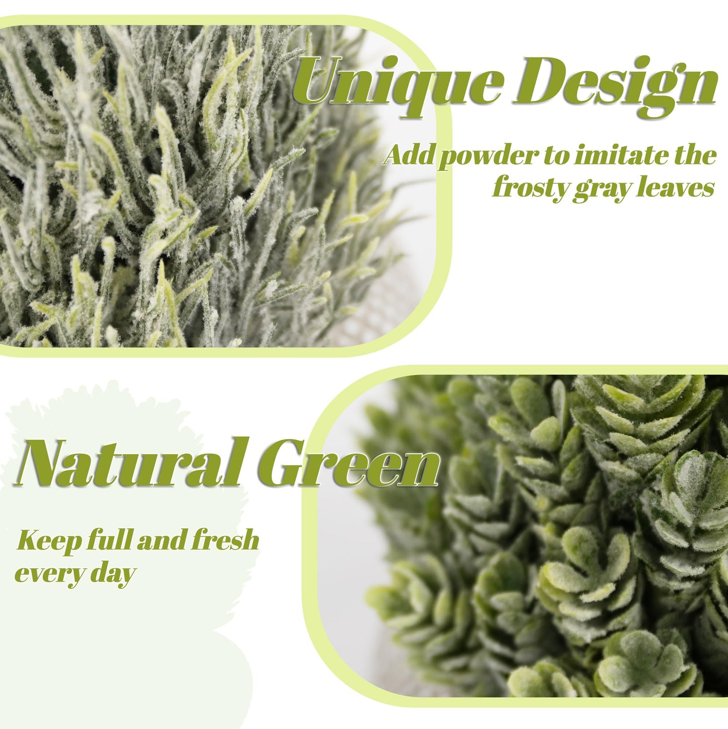 PENGYEE 4 Pack Small Fake Plants in Pulp Pots & 2 Pack Artificial Plants in Cement Planters Bundle