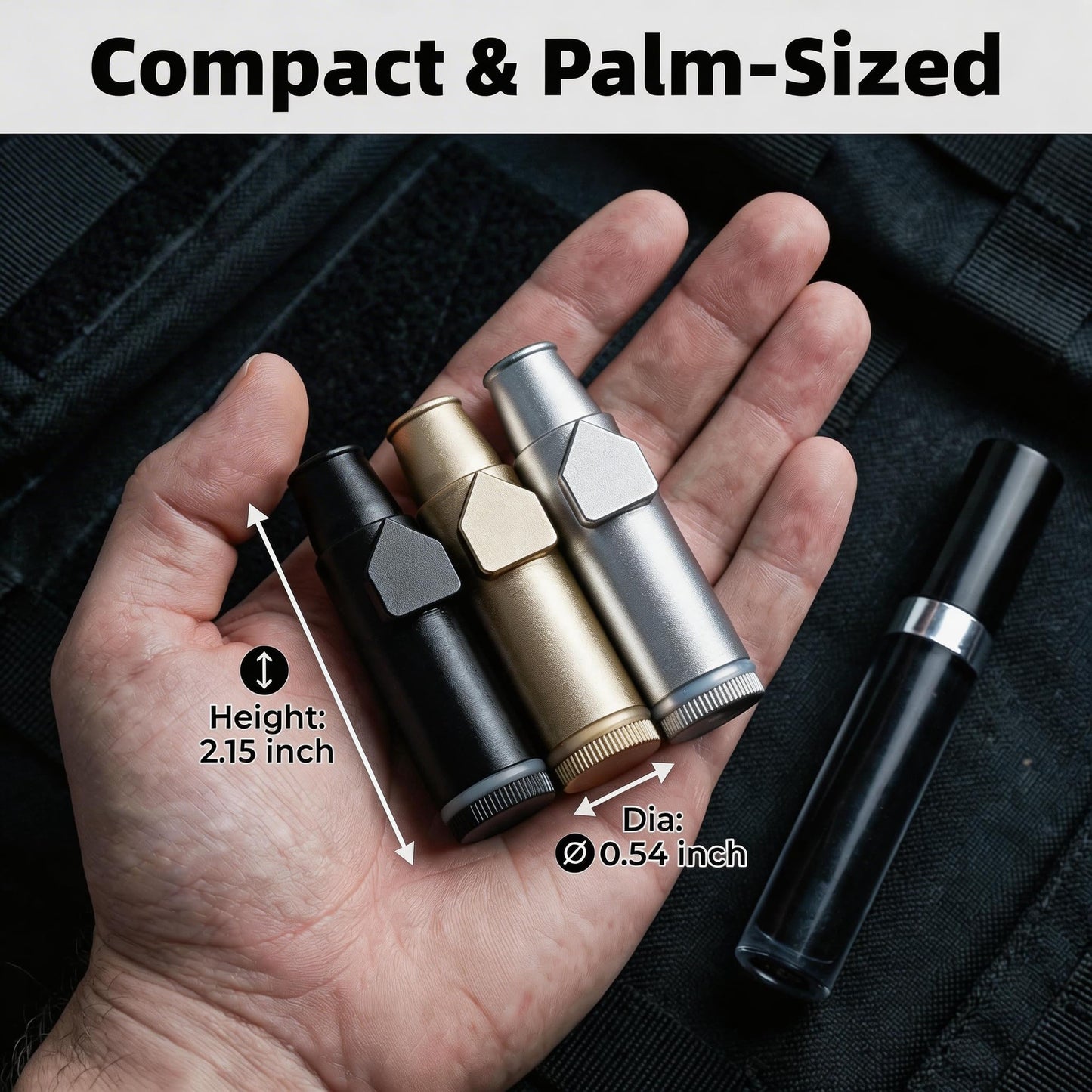 OakMsOik OMO 2nd generation leak proof bottle SnufBullet Spice and Sweetener Portable Travel For Kitchen Use Only (Anodized Aluminum)