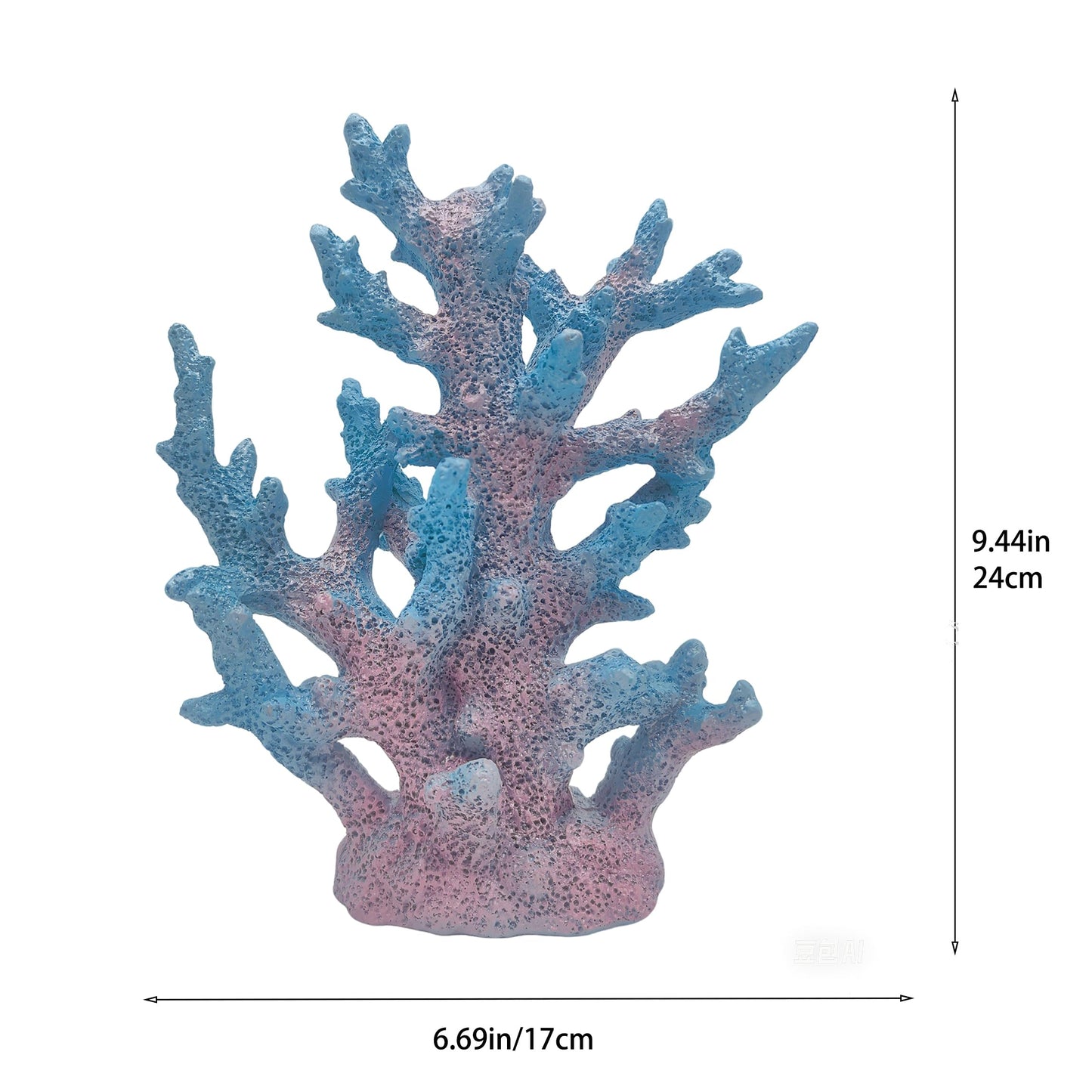 Etlemonde Beach Coastal Decor Coral Reef Home Decor Coral Statue Sculpture Home,Desk,Bathroom,Desktop Shelf Statue,Marine Themed Gifts (Gradient Cyan Coral)
