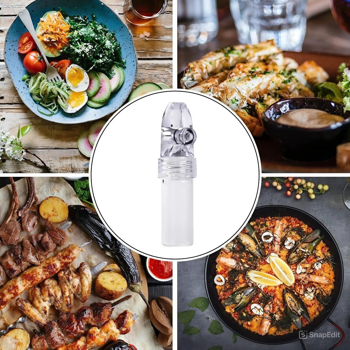AKIRAMERUNA-Portable Glass Decorative Bottle Kitchen Spice Dispenser Portable Leak-Proof Storage Bottle for Outdoor Camping Travel