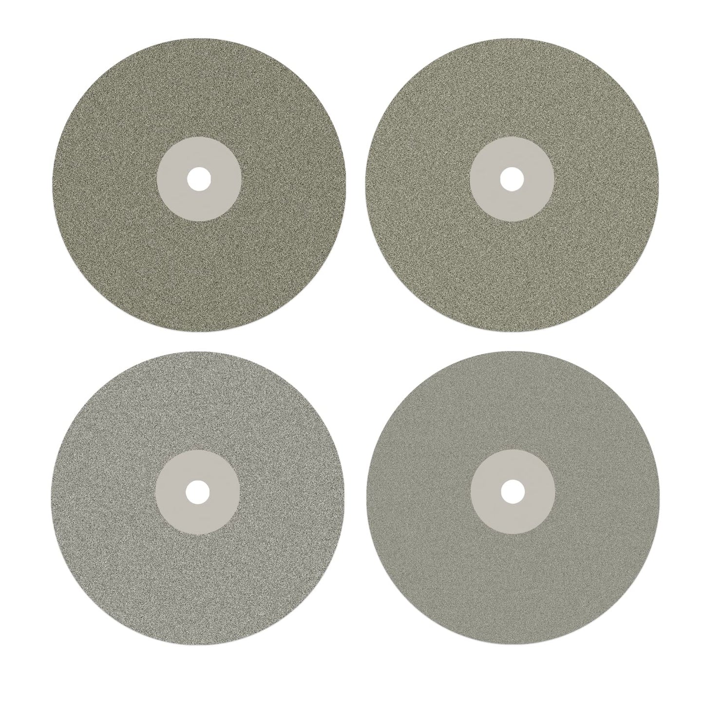 DZQ 4PCS Diamond Flat Lap Wheel Disc 6" x 1/2" Arbor Hole Abrasive Grit 80 120 240 320 for Cutting or Sanding Stone and Glass
