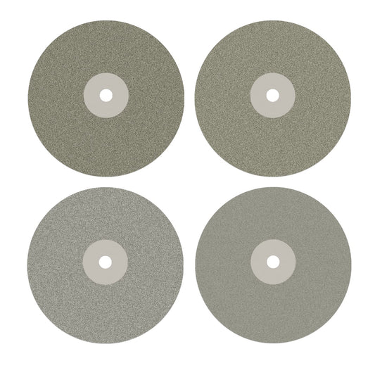 DZQ 4PCS Diamond Flat Lap Wheel Disc 6" x 1/2" Arbor Hole Abrasive Grit 80 120 240 320 for Cutting or Sanding Stone and Glass