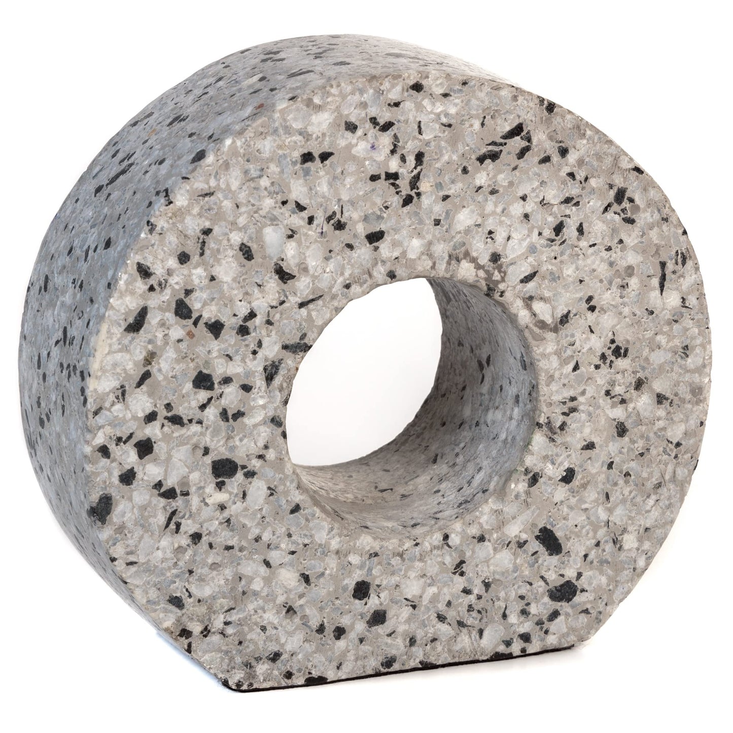 Signature Design by Ashley Setehen Round Cement Sculpture, White & Black Speckled