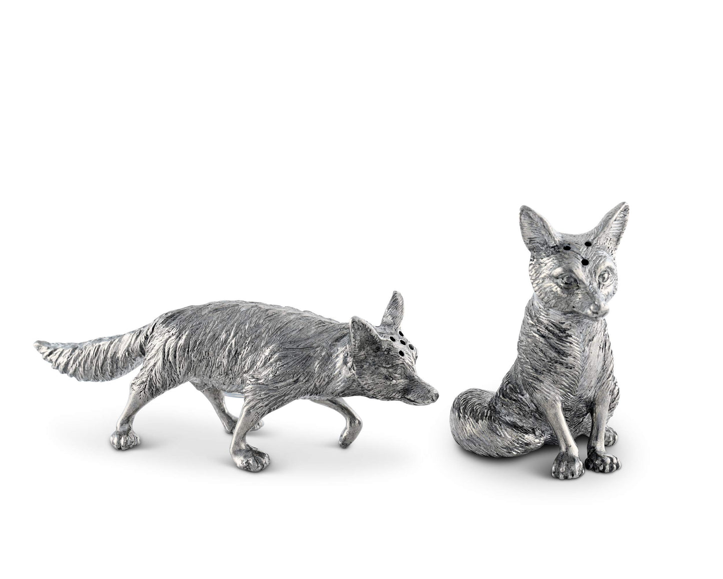 Vagabond House Pewter Foxes Hunting Salt & Pepper Shaker Set 2.5 inch Tall