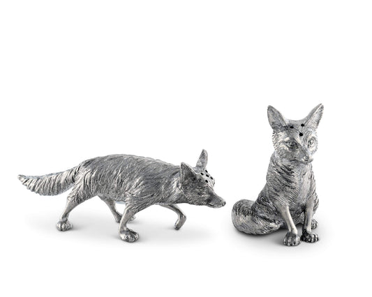 Vagabond House Pewter Foxes Hunting Salt & Pepper Shaker Set 2.5 inch Tall
