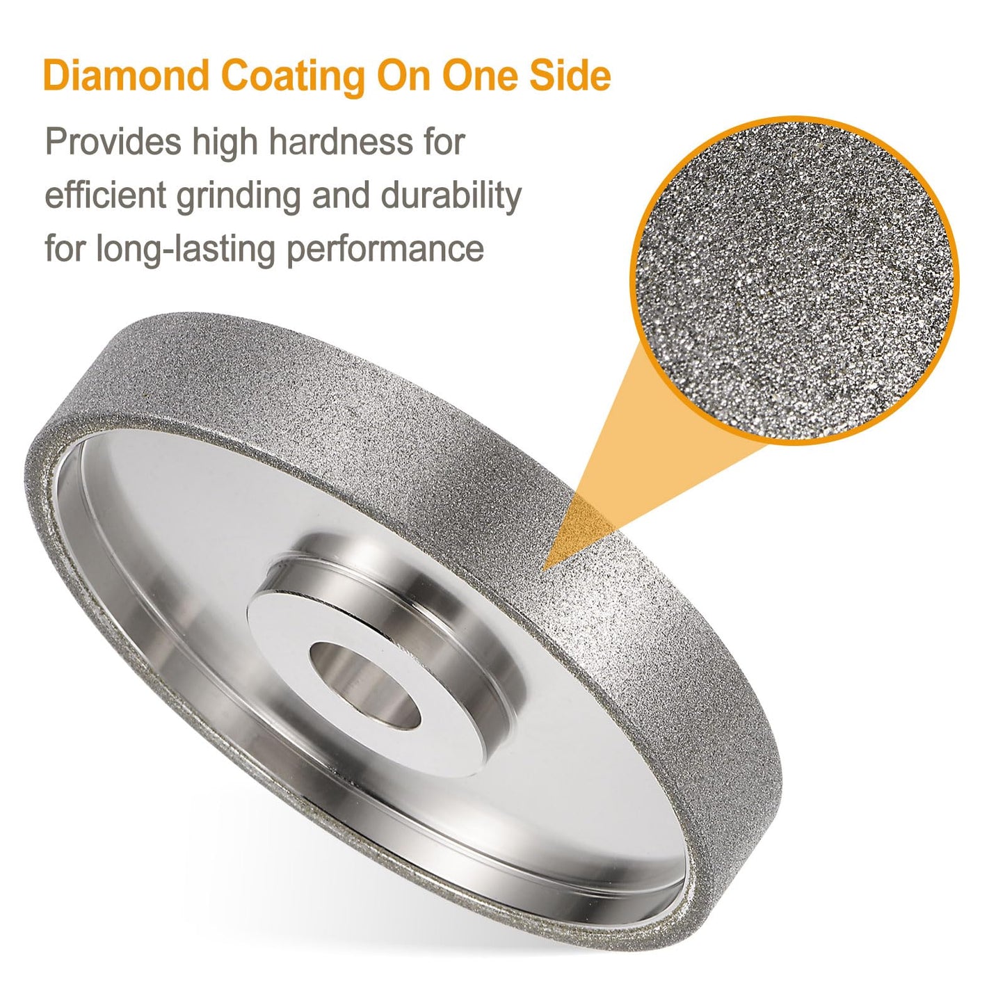 HARFINGTON Diamond Lapidary Wheel 6 Inch x 1 Inch Arbor Hole 120 Grit Grinding Wheels for Stone, Marble, Glass, Ceramics, Crystal, Carbide, Steel
