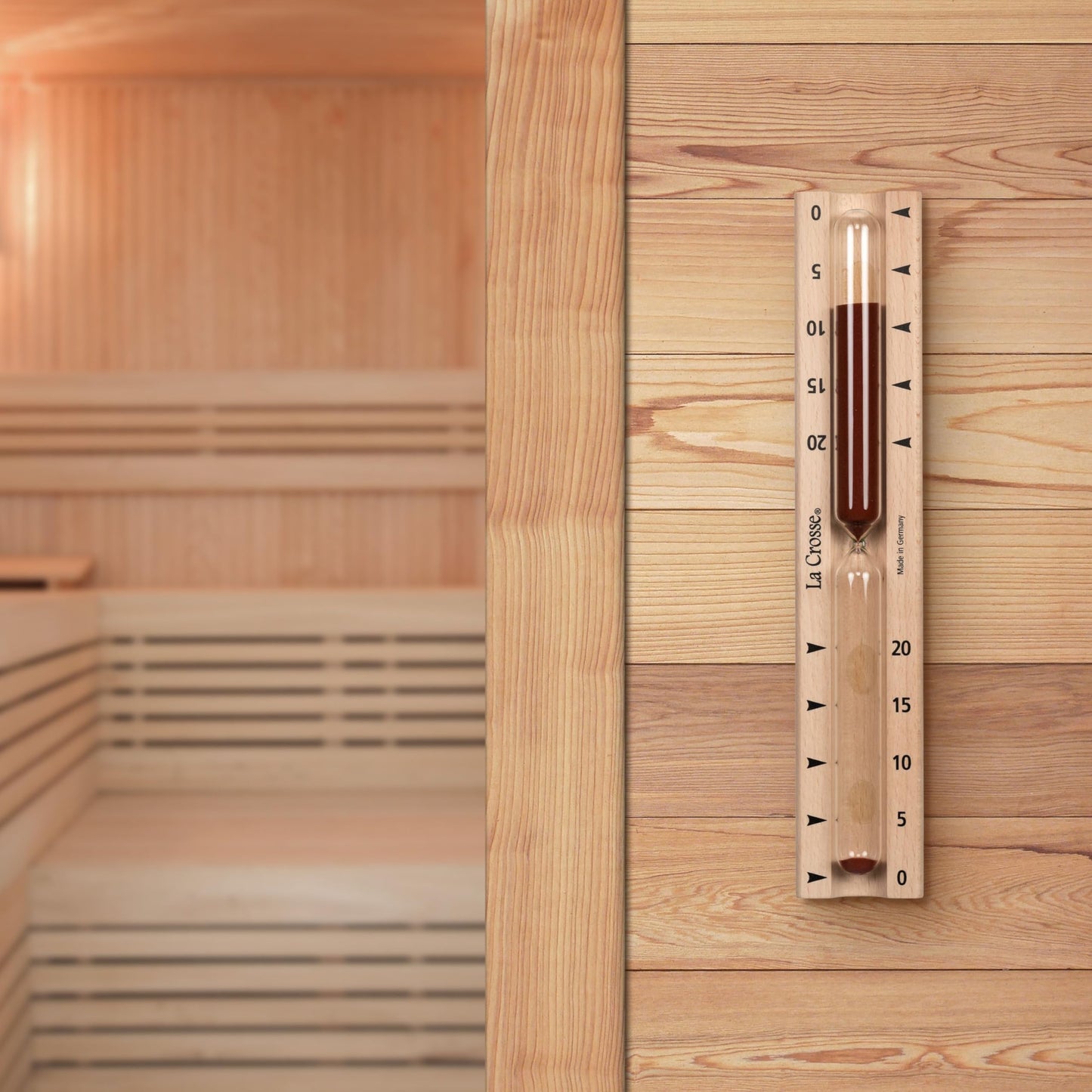 La Crosse 918-631 Sauna Tall Beech Wood Hourglass Timer