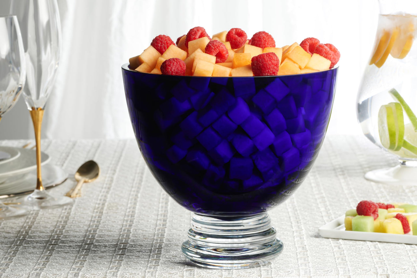 Barski Handmade Glass Round Footed Bowl, Cobalt, 8.5" D (8.5 Inches Diameter),Made in Europe