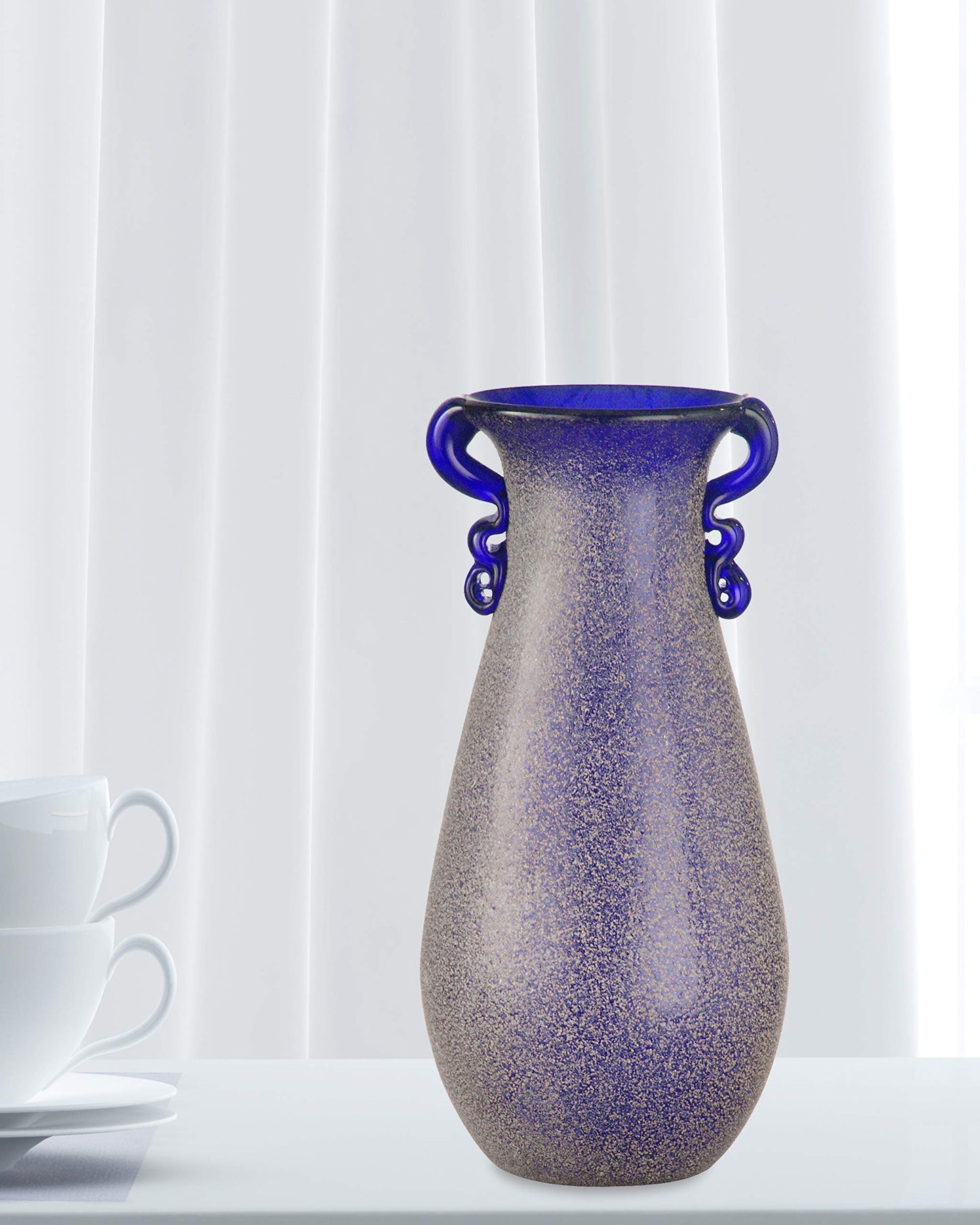 Dale Tiffany Springdale 9" H Morgana 2-Piece Art Glass Vase Set