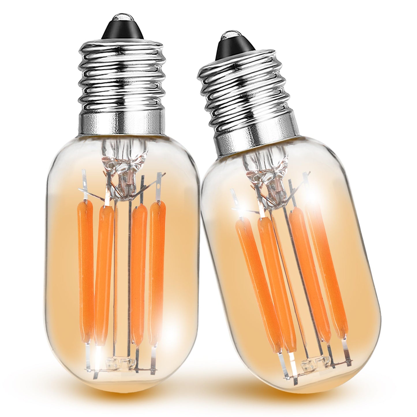 Xyanmc E12 Night Light Bulbs 15W-20W Equivalent, 2200k Warm Amber Sleep Light Bulb, T22 E12 Candelabra Base Salt lamp Bulb 2W 200lm for String Light Decorative Bulb Chandeliers Bedside Bulbs (2 Pack)