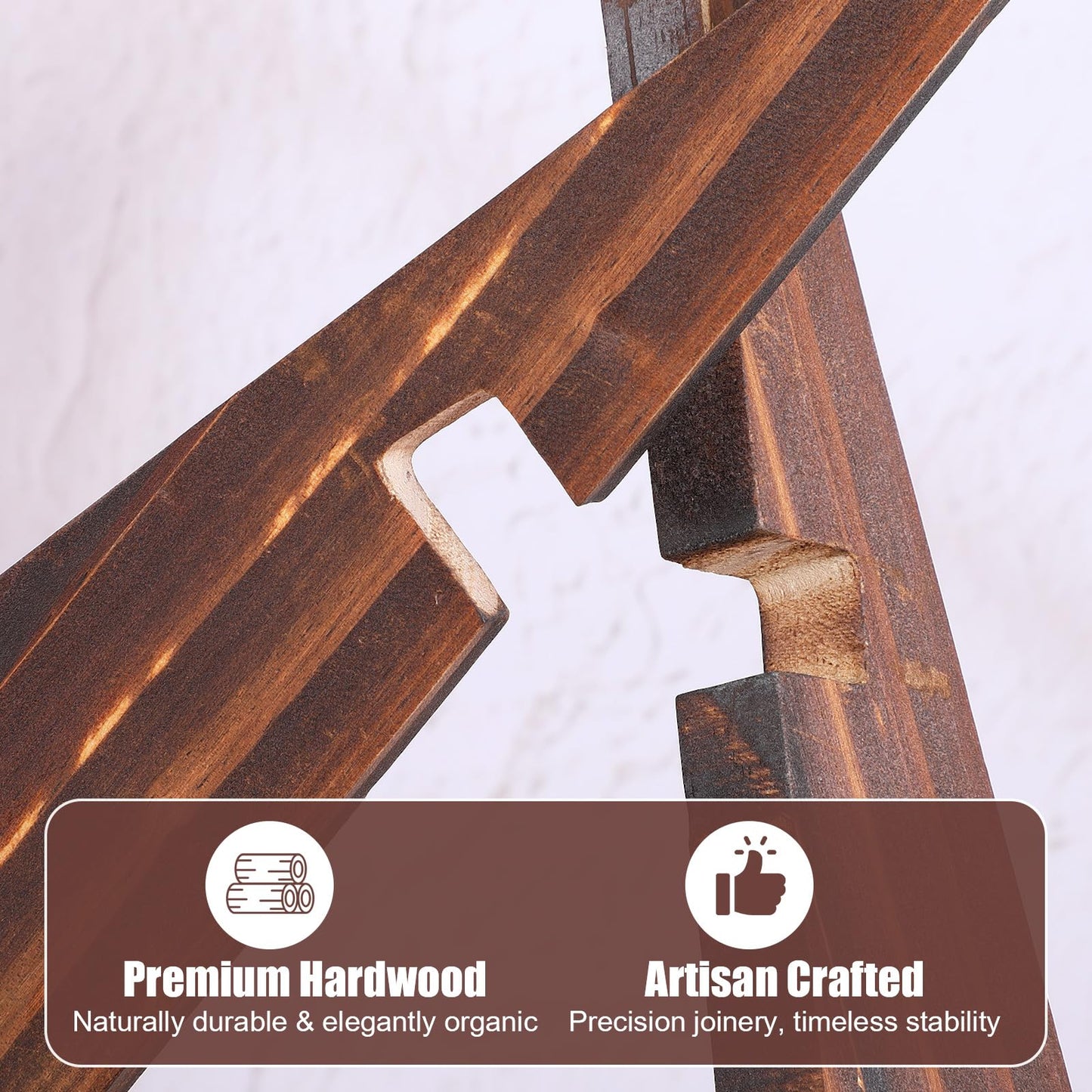 4 Pack Wood Bowl Display Stand For Display - 6.5 Inch Wooden Plate Holder Display Stand, Wooden Easel Frame Holder, Decorative Wood Display Plate Holders for Art, Rock, Mineral, Fossil, Clock, Book