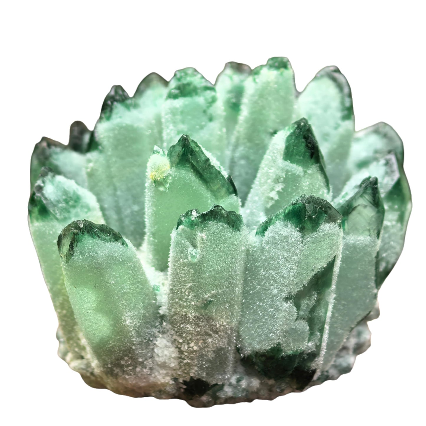 Natural Crystal Cluster Quartz Carved Crystal Sculpture Reiki Healing Stone Home Decor Mineral Specimen Crystal Gift Collection (Green Ghost Crystal)