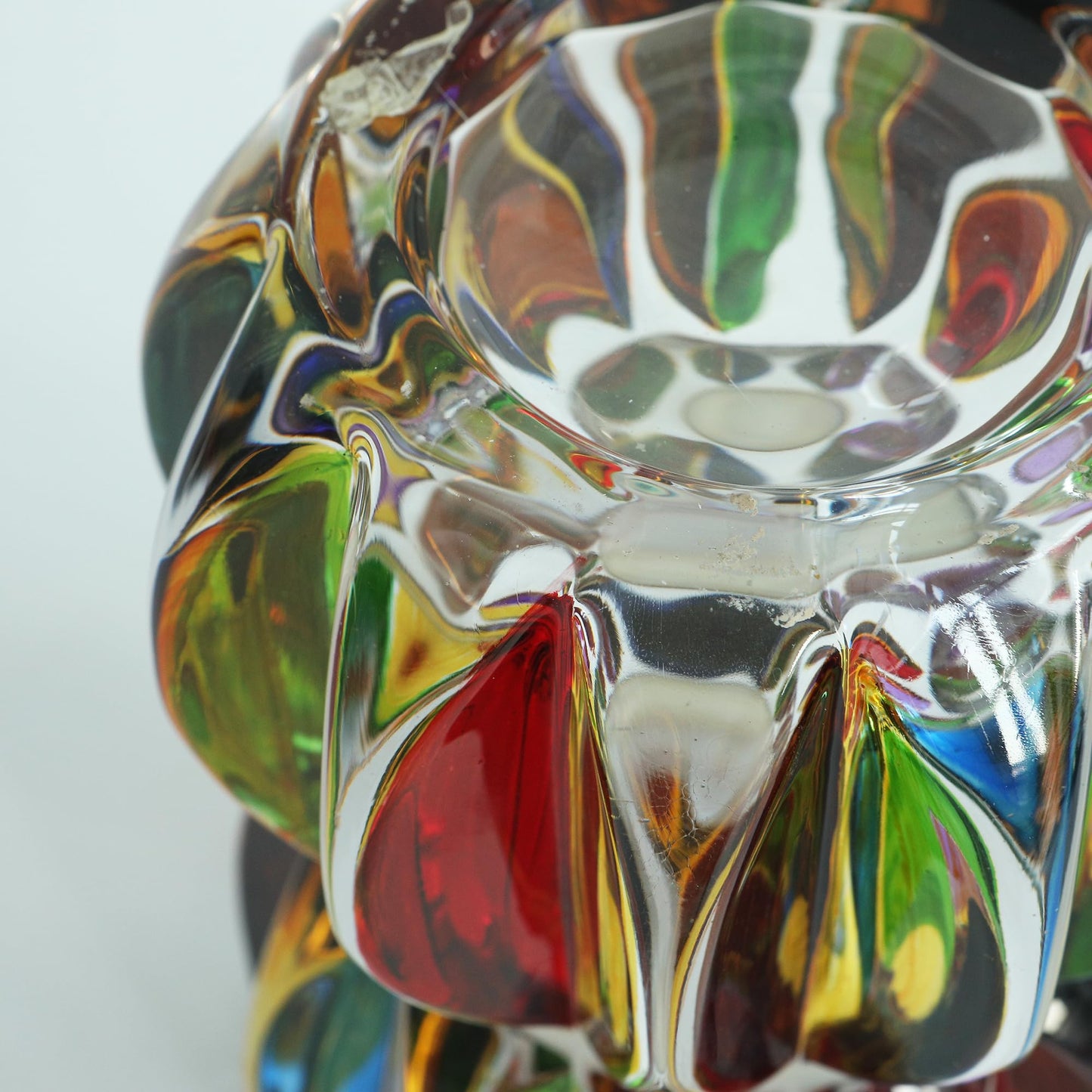 Hand Painted Gold Crystal Glass Vase 6.9 inch Tall (Hand Painted Colorful)