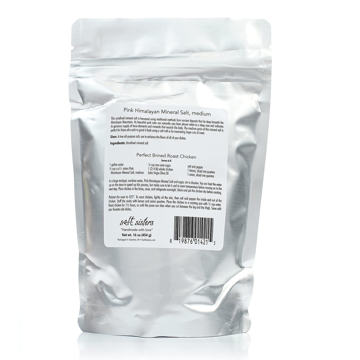 s.a.l.t. sisters Pink Himalayan Mineral Salt, medium | All-Natural, Gluten Free, MSG Free, Non-GMO | Easily Dissolvable Medium Sea Salt | Versatile Salt for Meat, Fish, Vegetables, and More | 1lb