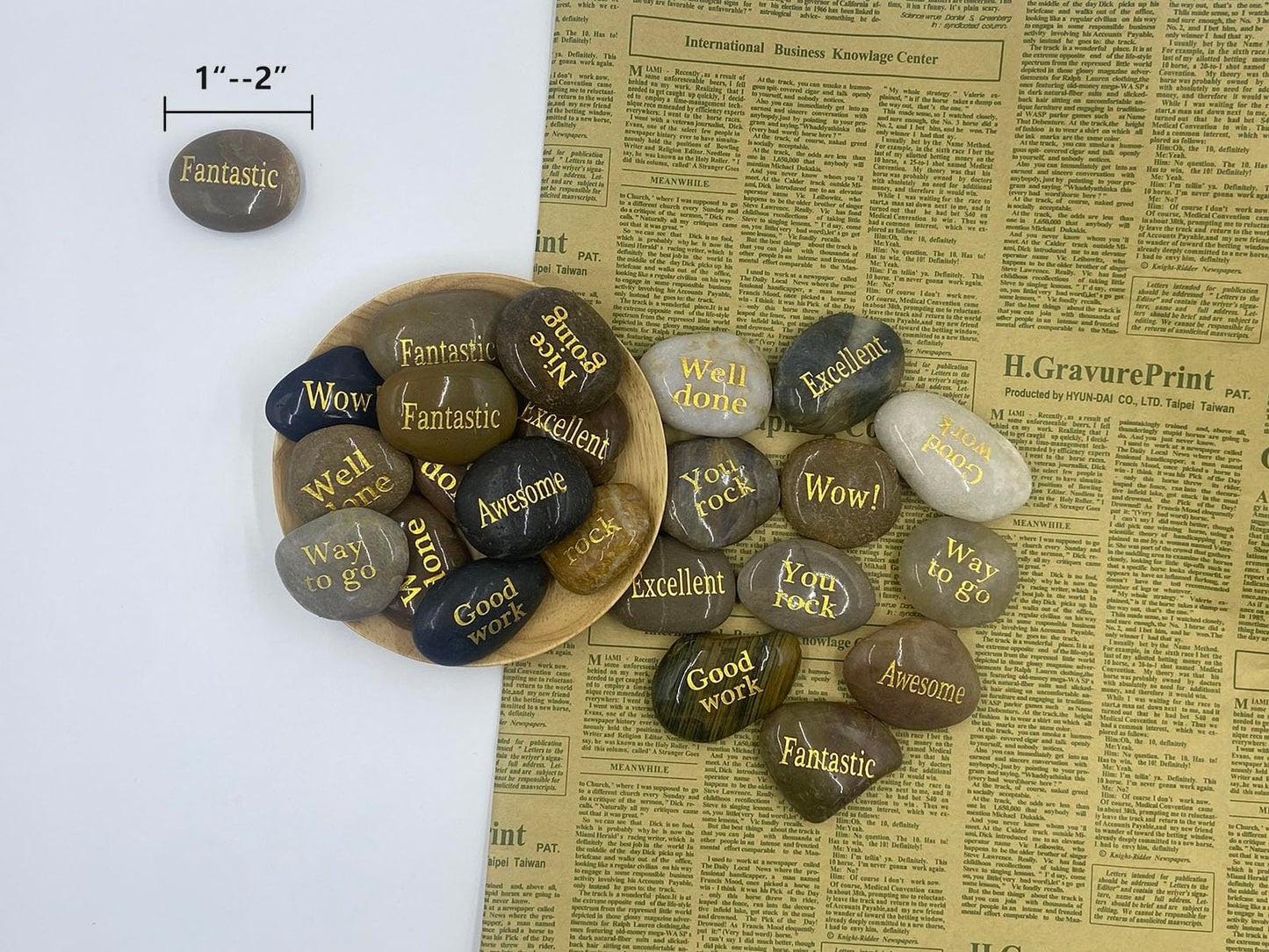 Majorhouse 52pcs Engraved Inspirational Stones With Inspiring Prayer Words,Encouragement Stones for Family and Friends.You rock.