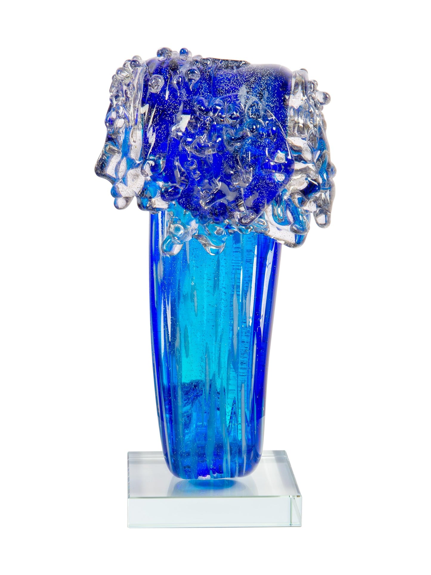 Dale Tiffany AS15206 Pacific Wave Art Glass Sculpture, Blue, 11.5"